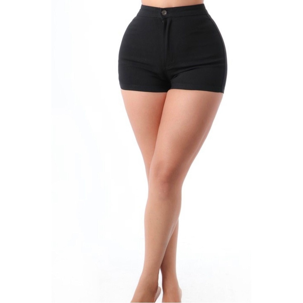 Classic Black High Waisted Women's Shorts